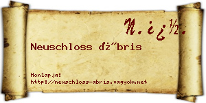 Neuschloss Ábris névjegykártya